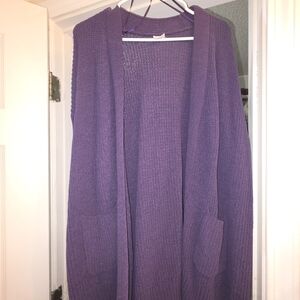 Women's Purple Open Front Sweater